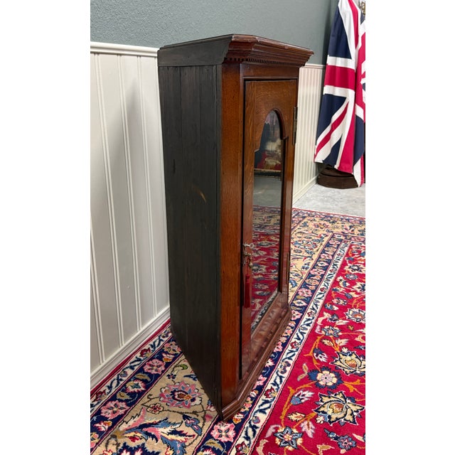 Antique English Corner Cabinet Carved Oak Hanging Wall Cabinet Storage c.1920s For Sale - Image 11 of 18