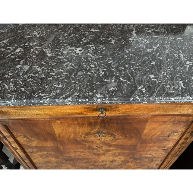 Antique French Louis Philippe Burr Walnut Secrétaire À Abattant Desk Chest 1840 For Sale - Image 18 of 18
