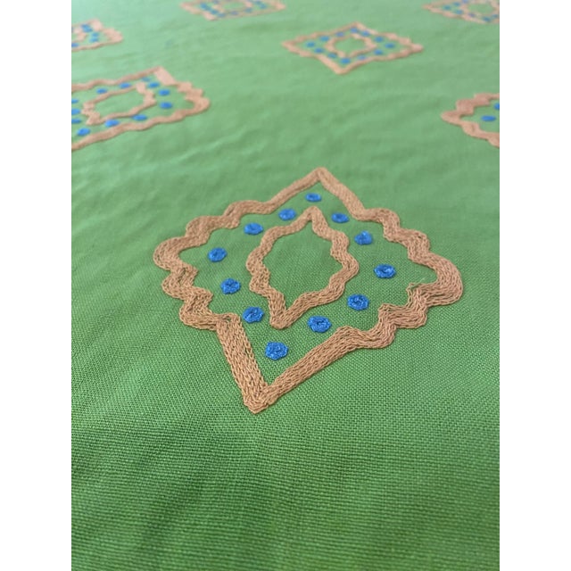 Indian Designers Guilds Minakari Lime Embroidered Fabric - 2 Yard Piece For Sale - Image 3 of 5