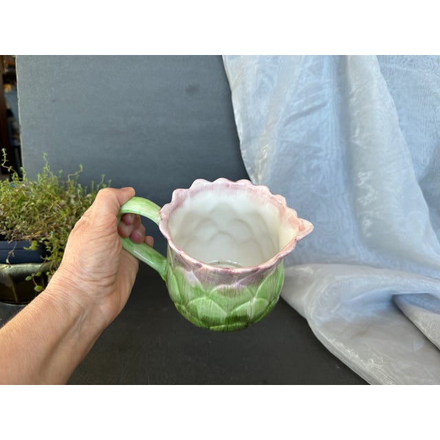 Green Fitz and Floyd Artichoke Pitcher For Sale - Image 8 of 12