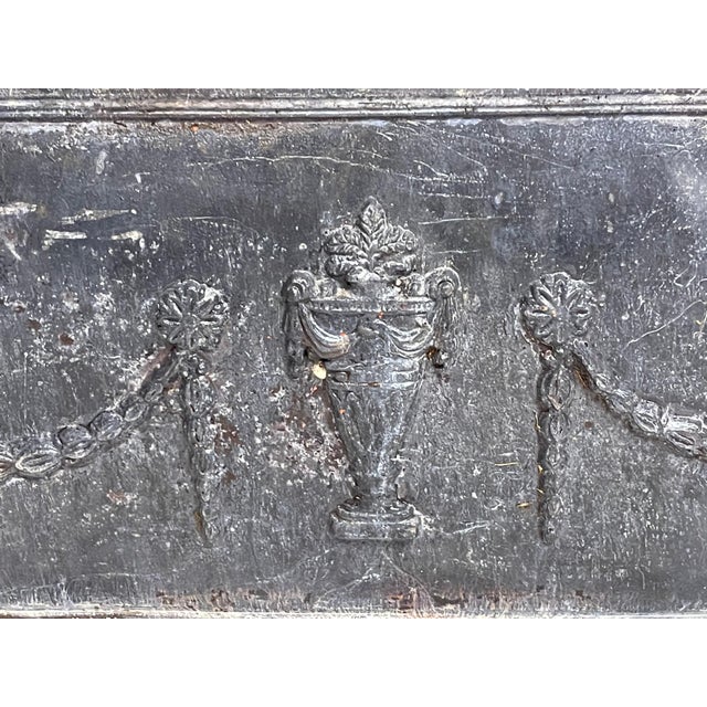 19th Century Early 19th Century English Grey Lead Planters with Classical Decoration - A Pair For Sale - Image 5 of 6