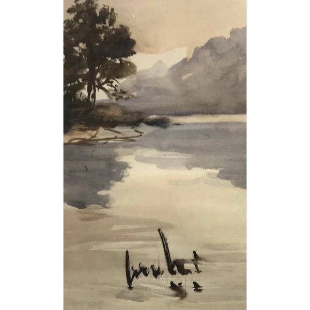 Sergio Cecchi, Paysage au bord de l'eau, 1954 For Sale - Image 4 of 7