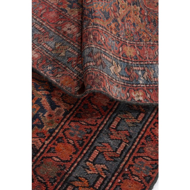 Antique Circa 1910 Red Malayer Hand Knotted Runner 3ft 5in X 15ft 5in For Sale - Image 4 of 16