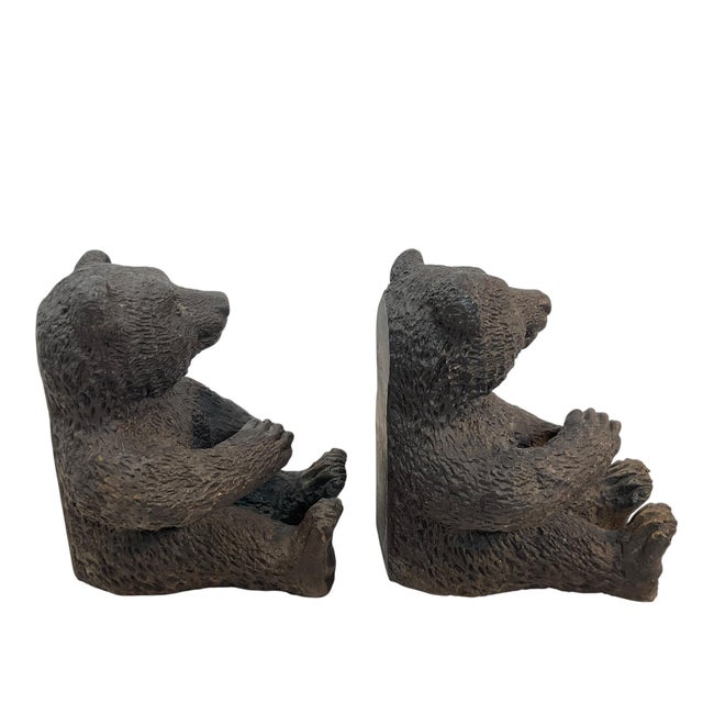 Early 20th Century Cast Metal Bear Bookends- Set of 2 For Sale - Image 6 of 15