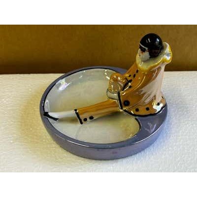 Early 20th Century Noritake Harlequin Figure with mask sitting in a bowl For Sale - Image 5 of 8