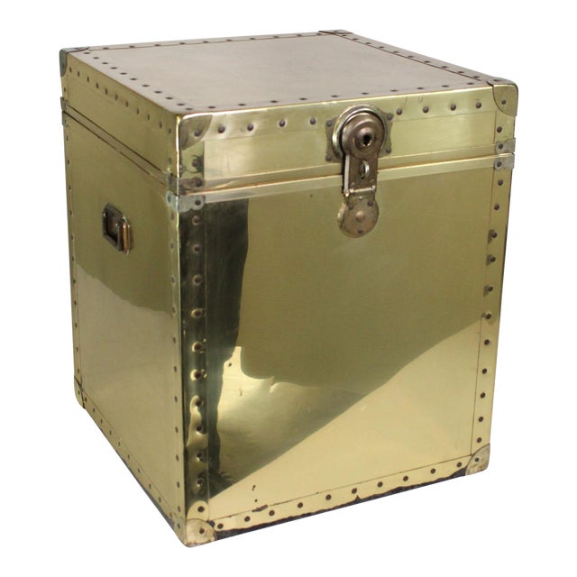 MidCentury Hollywood Regency Riveted Brass Chest Chairish