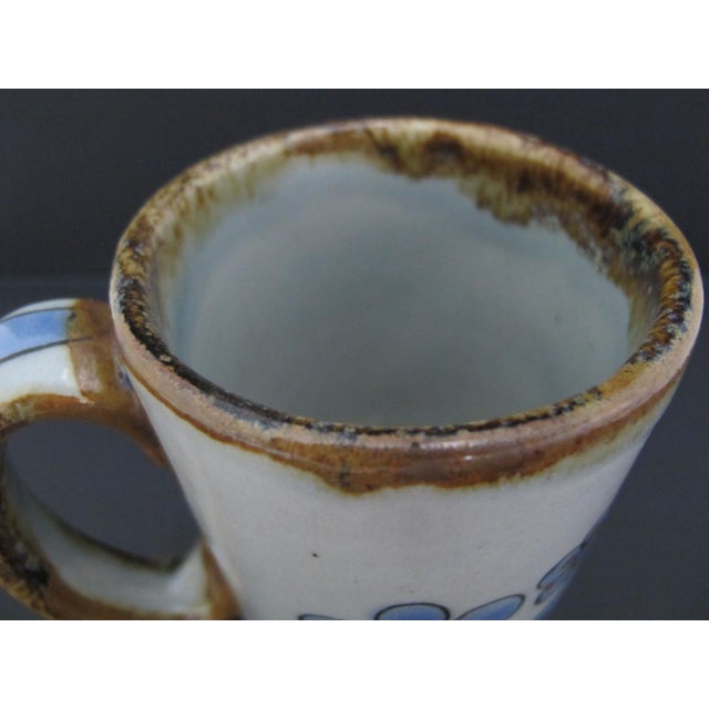 Blue Ken Edwards El Palomar Blue Bird Flowers Mexican Tonala Folk Art Coffee Cup Mug For Sale - Image 8 of 10