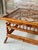 English Vintage Brighton Pavilion Scorched Bamboo Coffee Table With Glass Top For Sale - Image 3 of 12