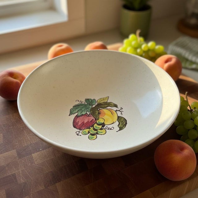 Vintage Metlox Poppytrail Provincial Large Serving Bowl-California Pottery-Fruit For Sale - Image 6 of 11
