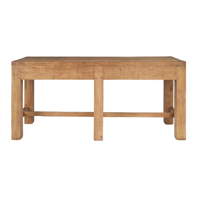 Vintage Elm Shop Table For Sale