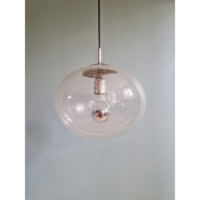 Space Age Pendant Light in Clear Bubbled Glass, 1960s-1970s For Sale - Image 13 of 13