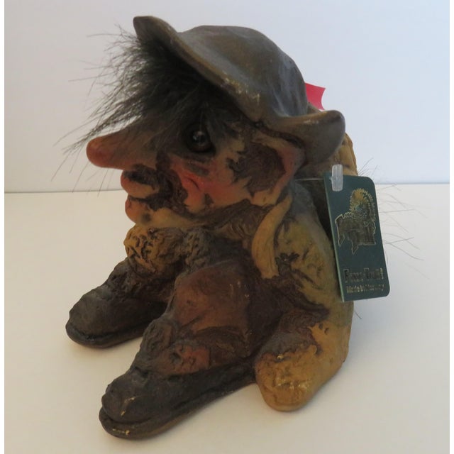 Rustic European Vintage Fosse Troll Figurine From Norway With Orig Tag #157 Not Common For Sale - Image 3 of 10