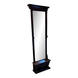 Antique Victorian Tennessee Red Marble Pier Mirror Signed by S. Heyman (C. 1880) For Sale