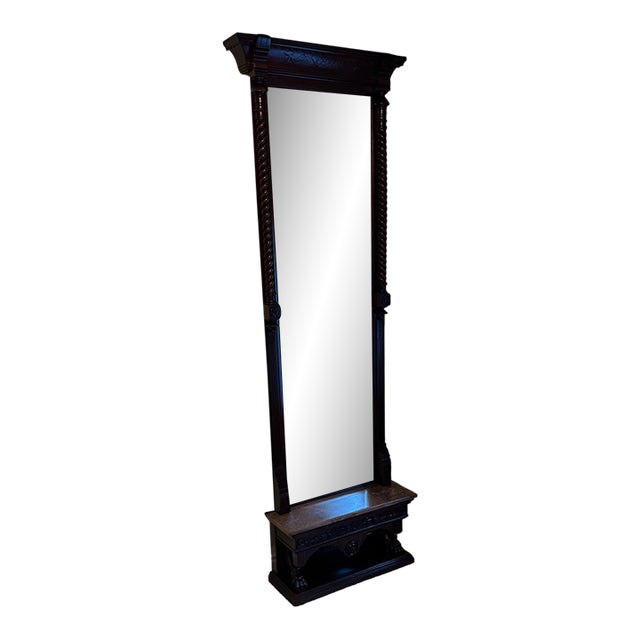 Antique Victorian Tennessee Red Marble Pier Mirror Signed by S. Heyman (C. 1880) For Sale