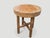 Andrianna Shamaris Minimalist Shell Inlaid Teak Round Side Table or Pedestal For Sale - Image 4 of 5