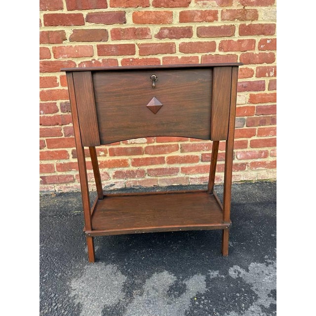 Antique Art Craft Style Metamorphic Side Table Circa 19th century to early 20th century The table with marquetry net, the...