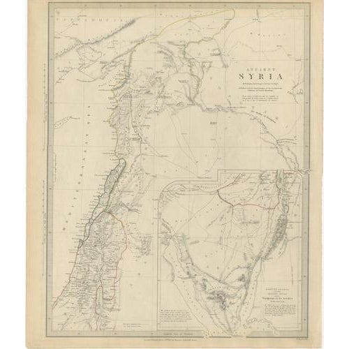 Map of Syria with Palestine, Jerusalem and Mount Sinai, 1843 For Sale - Image 9 of 9