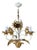 Hollywood Regency Cream and Gilt 3-Arm Chandelier with Floral Details, 1970 For Sale