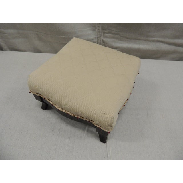 Antique Black & Red Folk Art Petite Footstool For Sale - Image 4 of 9