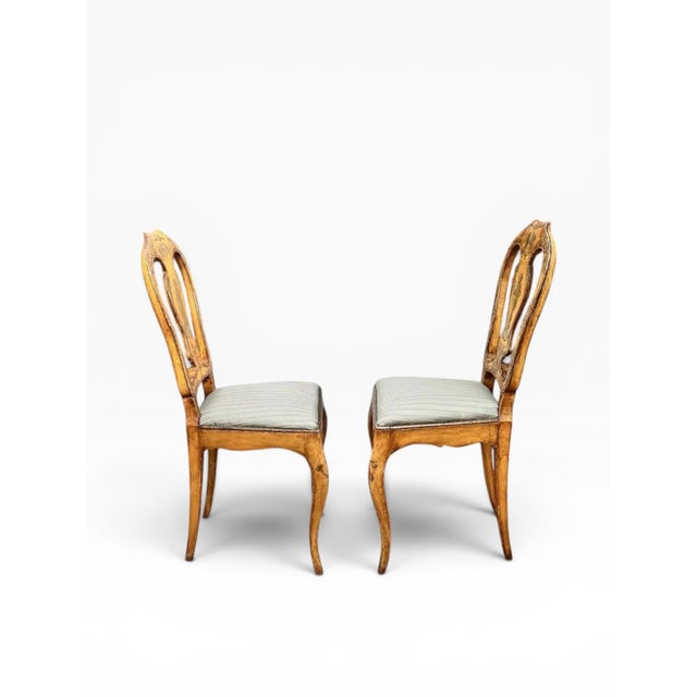 Yellow Late 1800s Italian Side Chairs- a Pair For Sale - Image 8 of 12