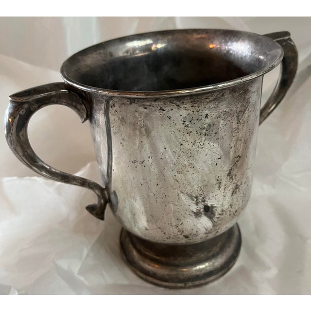 1960s Vintage English Silverplate Trophy Cup “For the Most Promising Boy of the War “. For Sale - Image 5 of 7