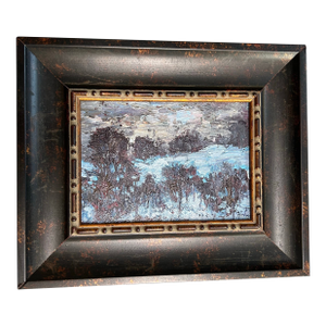 Contemporary Original David Hahn Impressionist Landscape Painting “Snowy Hillside”