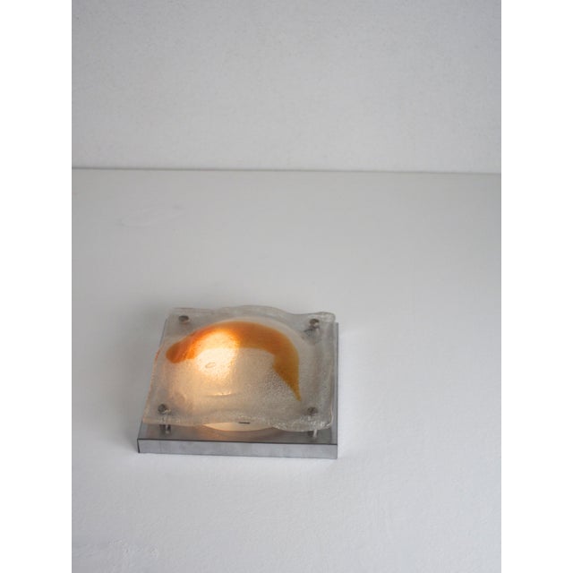Italian Venetian Murano Glass wall/ceiling flushmount light, attributed to Toni Zuccheri for A.V. Mazzega from the 1970s....