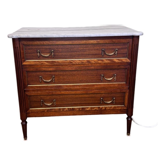 19th Century French Louis XVI Chest With Marble For Sale