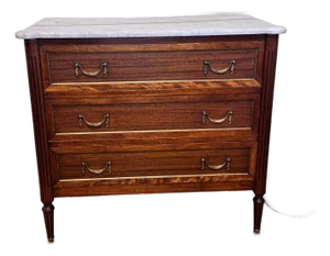 19th Century French Louis XVI Chest With Marble