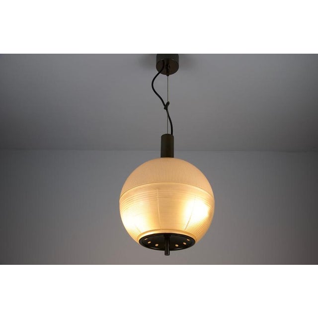 1960s Ribbed Globe Pendant Lamp attributed to Ignazio Gardella, Italy, 1960s For Sale - Image 5 of 12