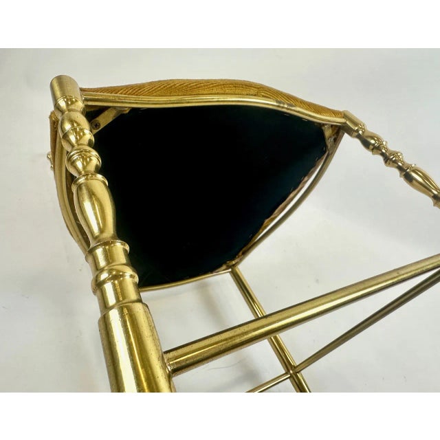 Mid-Century Brass Chiavarine Chair attributed to Giuseppe Gaetano Descalzi for Chiavari, 1960s For Sale - Image 11 of 13