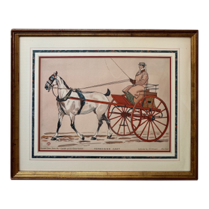 Antique Equestrian Chromolithograph, Edward Penfield, Circa 1900, Framed