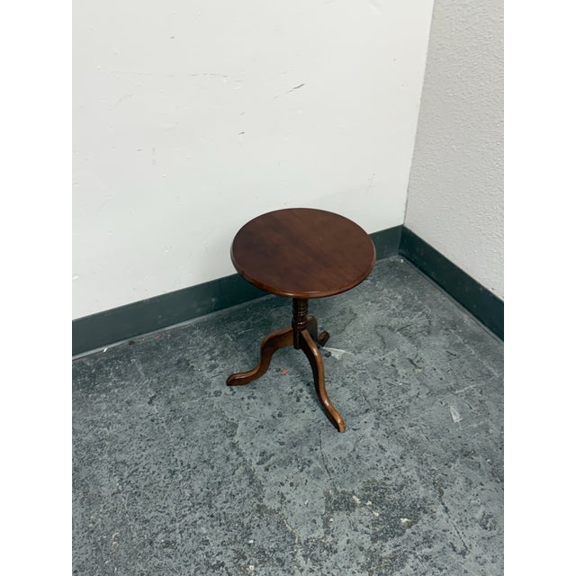 Traditional Bombay Company Round Tripod Pedestal Accent Table For Sale - Image 3 of 12