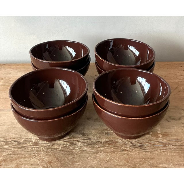 Contemporary Vintage Italian Vietri Glazed Ceramic Bowls - Set of 8 For Sale - Image 3 of 6