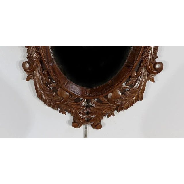 Wood Antique Oak Mirror, 1890s For Sale - Image 7 of 12