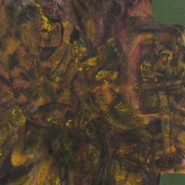 Mid 20th Century Original Modern Abstract Figurative Nude Olive Green Acrylic Painting by Don Stacy For Sale - Image 4 of 9