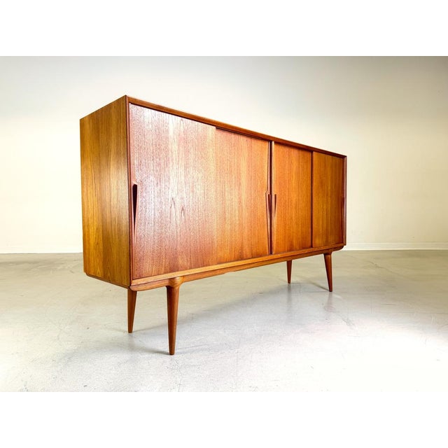 Mid-Century Highboard in Teak by Gunni Omann for Omann Jun, 1960s For Sale - Image 9 of 14