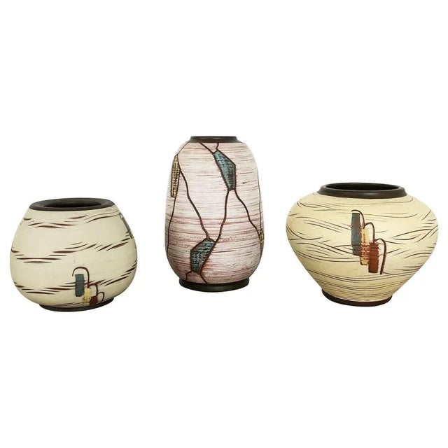 Ceramic Pottery Vases by Franz Schwaderlapp for Sawa Ceramic, Germany, 1960s, Set of 3 For Sale - Image 15 of 15