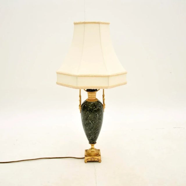 A beautiful antique French marble and gilt metal table lamp, dating from around the 1890-1910 period. The quality is...