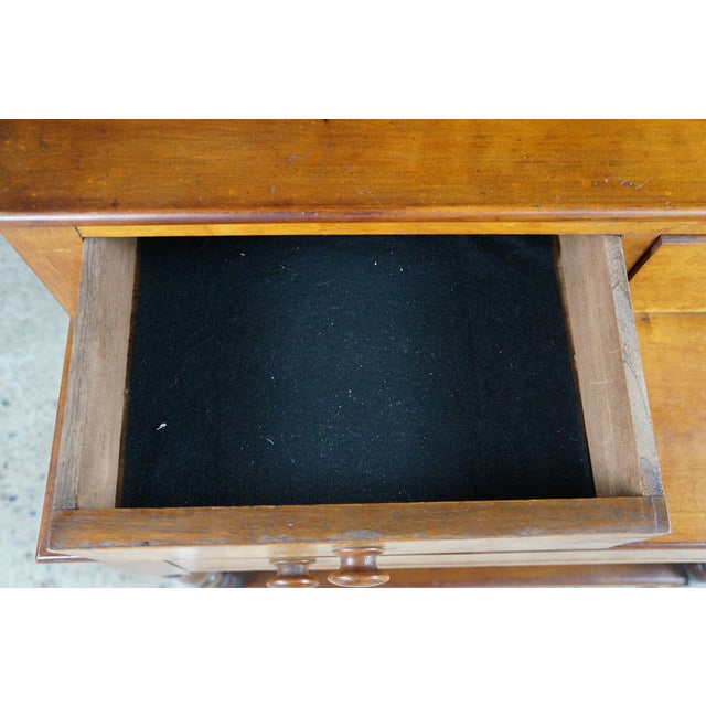 Antique Victorian Plum Pudding Mahogany Washstand Vanity W Mirror 62" For Sale - Image 11 of 18