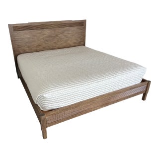 King Size Solid Wood Bed and Matching Nightstands, Mattress and Bedding Not Included For Sale