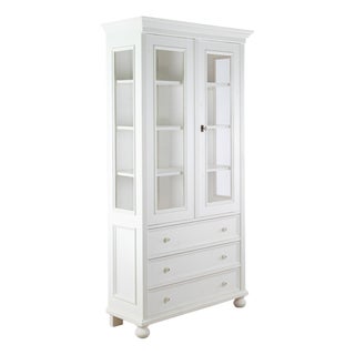 Softwood Display Cabinet with Drawers For Sale