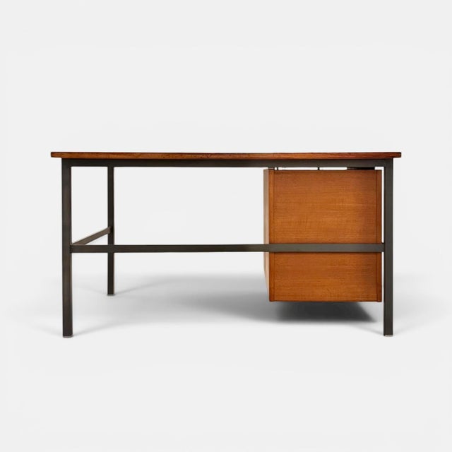 Danish Freestanding Teak Desk For Sale - Image 5 of 9