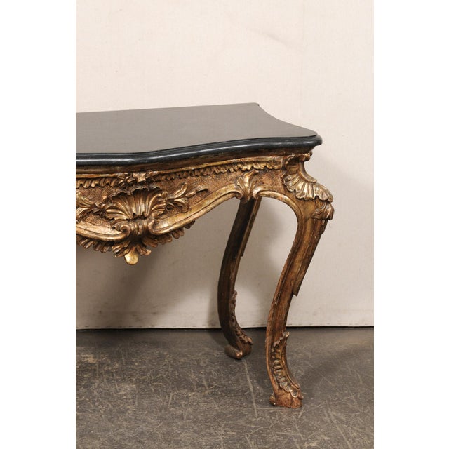 Rococo Italian Rococo Marble Top Console, 19th C. For Sale - Image 3 of 13