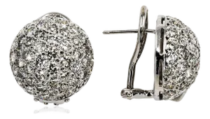 Late 20th Century Pair of Pave Diamond Dome Earrings