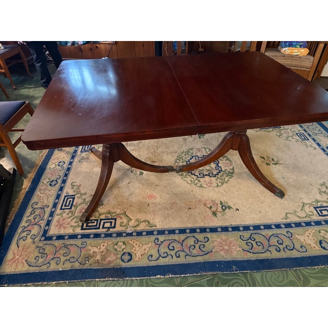 Duncan Phyfe Antique Duncan Phyfe Style Dining Table – Solid Wood, For Sale - Image 4 of 4