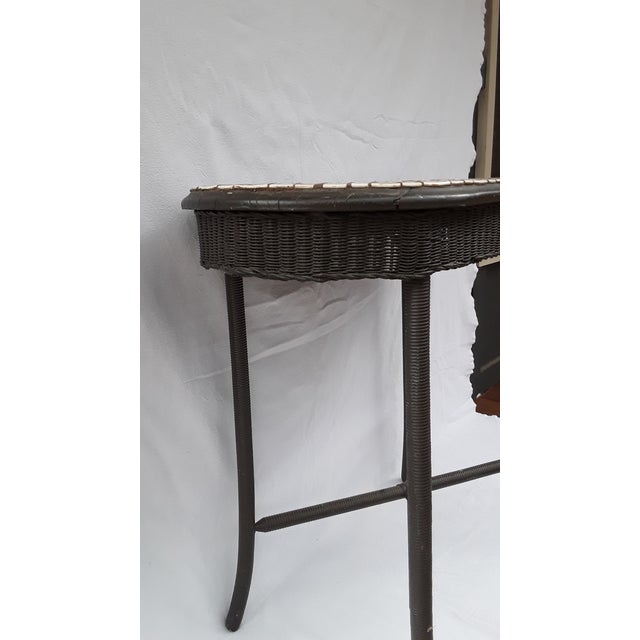One of a Kind ~ 1940s Boho Chic Mosiac WIcker Table For Sale In Atlanta - Image 6 of 13