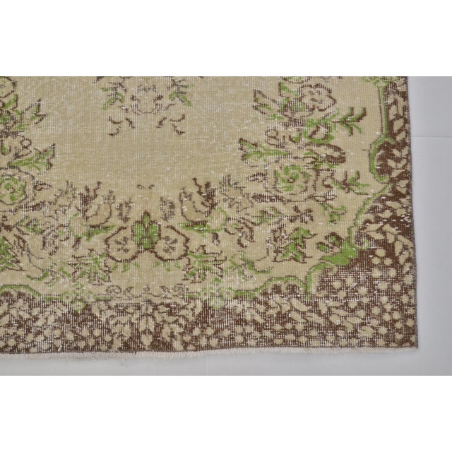 1950s Ethnic Small Oushak Wool Carpet For Sale In Phoenix - Image 6 of 6