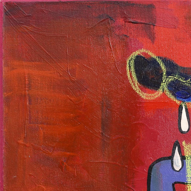 2020s Rainy Apartment 2 - Original Abstract Figurative Mixed Media Acrylic and Oil Pastel Painting on Canvas by Valerie Etitinwo For Sale - Image 5 of 9