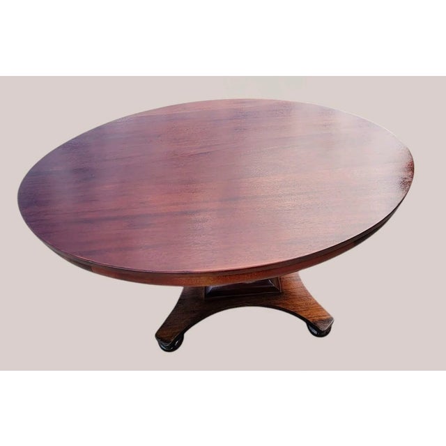 Mid 20th Century American Empire Solid Mahogany Center Table / Foyer Table For Sale - Image 4 of 14